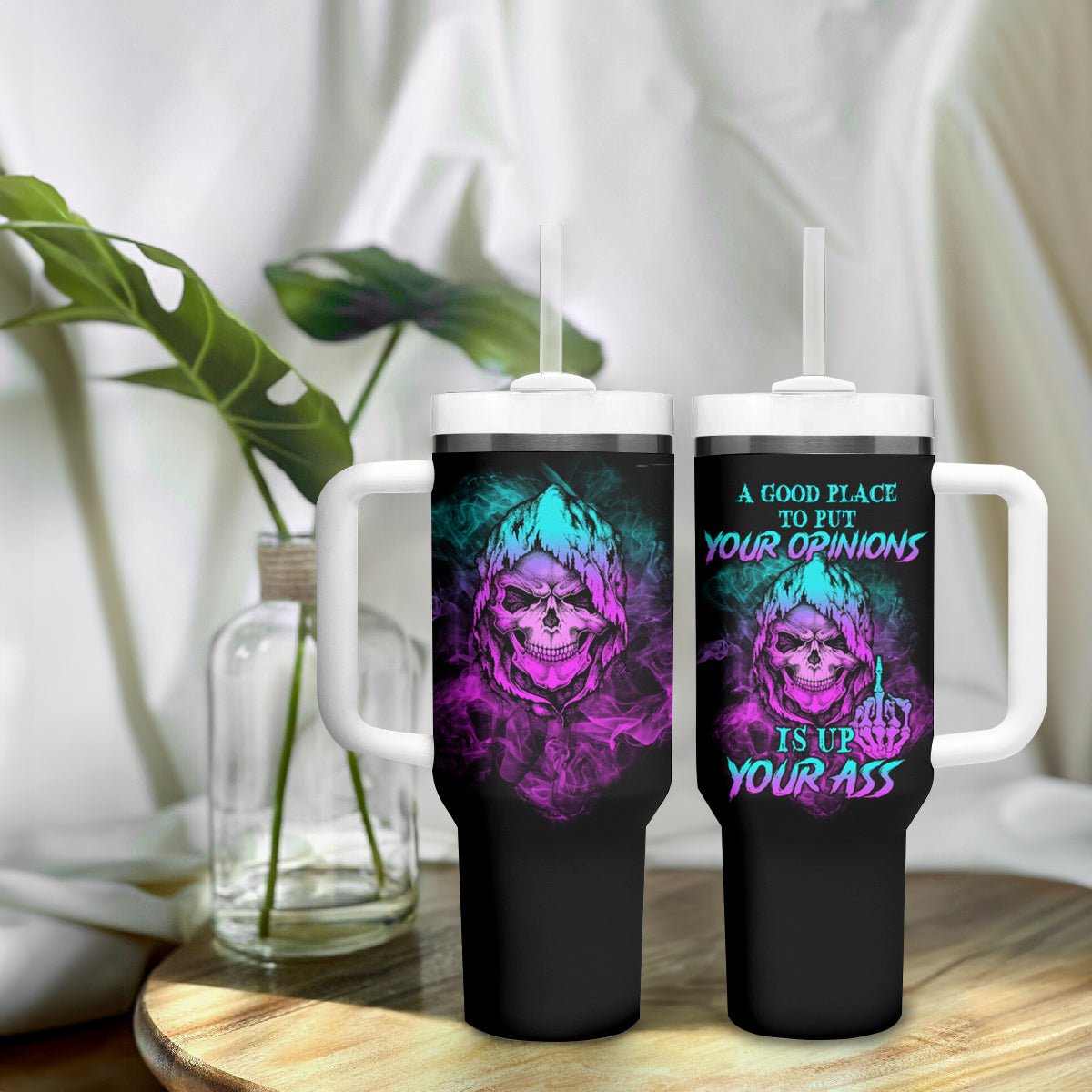 A Good Place To Put Your Opinions Tumbler With Handle TS04 - The Mazicc - One Size: 40 oz - Multicolor -