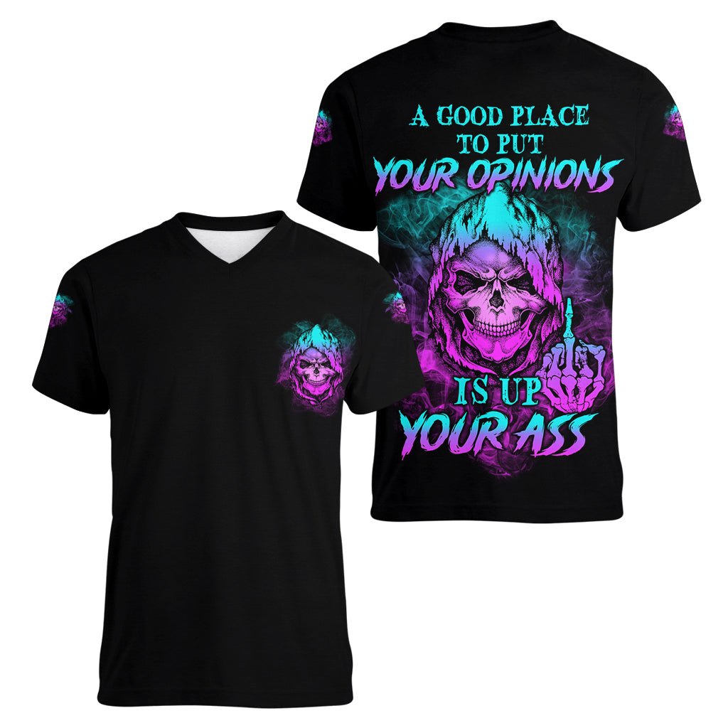 A Good Place To Put Your Opinions Women V Neck T Shirt TS04 - The Mazicc - Female - S - Multicolor
