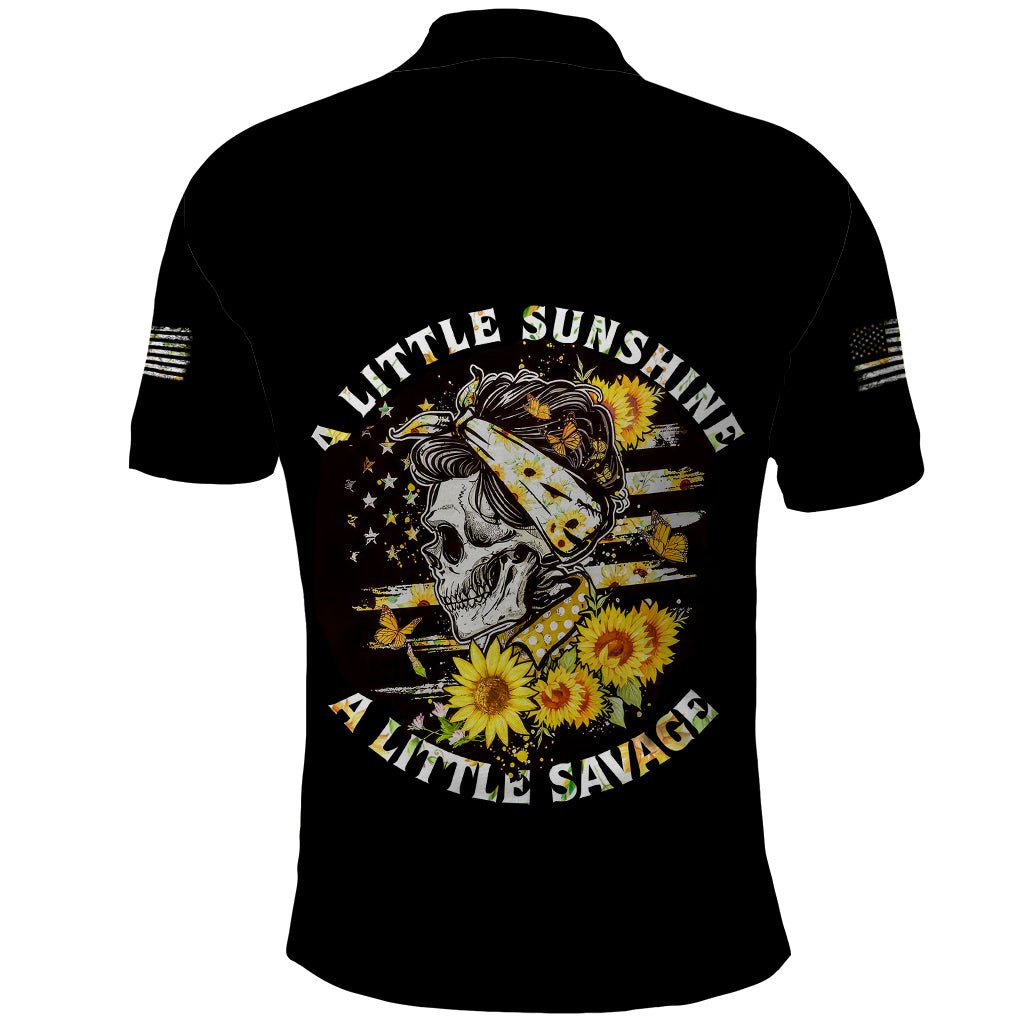 A Little Sunshine A Little Savage Skull Polo Shirt TS04 - The Mazicc - Adult - S - Multicolor