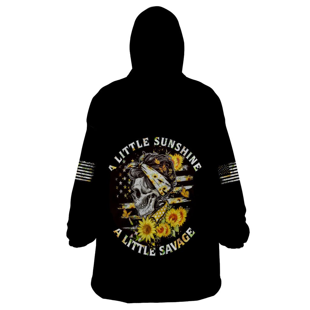 A Little Sunshine A Little Savage Skull Wearable Blanket Hoodie TS04 - The Mazicc - Adult - One Size - Multicolor