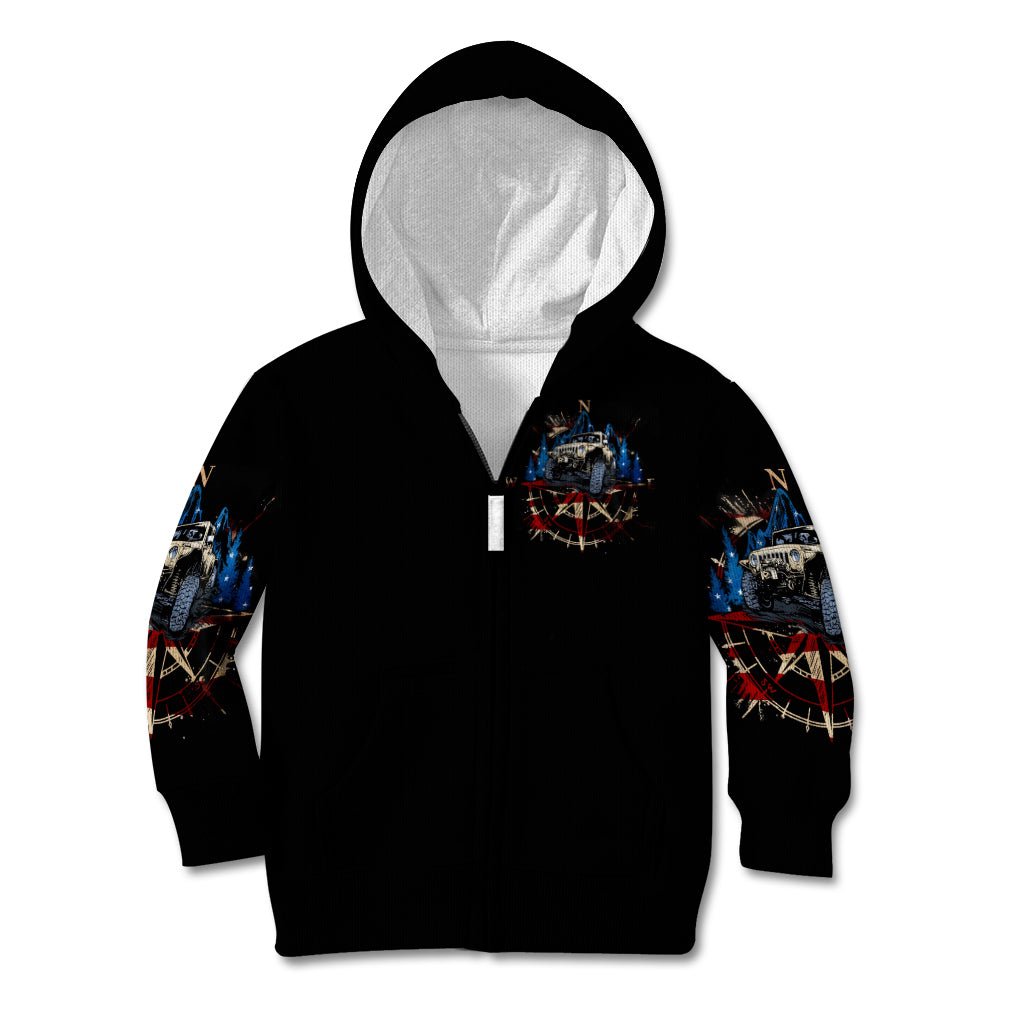 Adventure Jeep Kid Hoodie Compass Jeep Life DT01 - The Mazicc - Zip Hoodie - Toddler 2T - Black