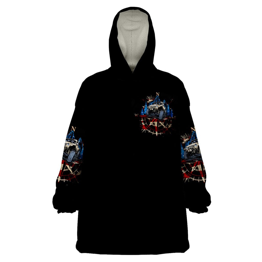 Adventure Jeep Wearable Blanket Hoodie Compass Jeep Life DT01 - The Mazicc - Adult - One Size - Black