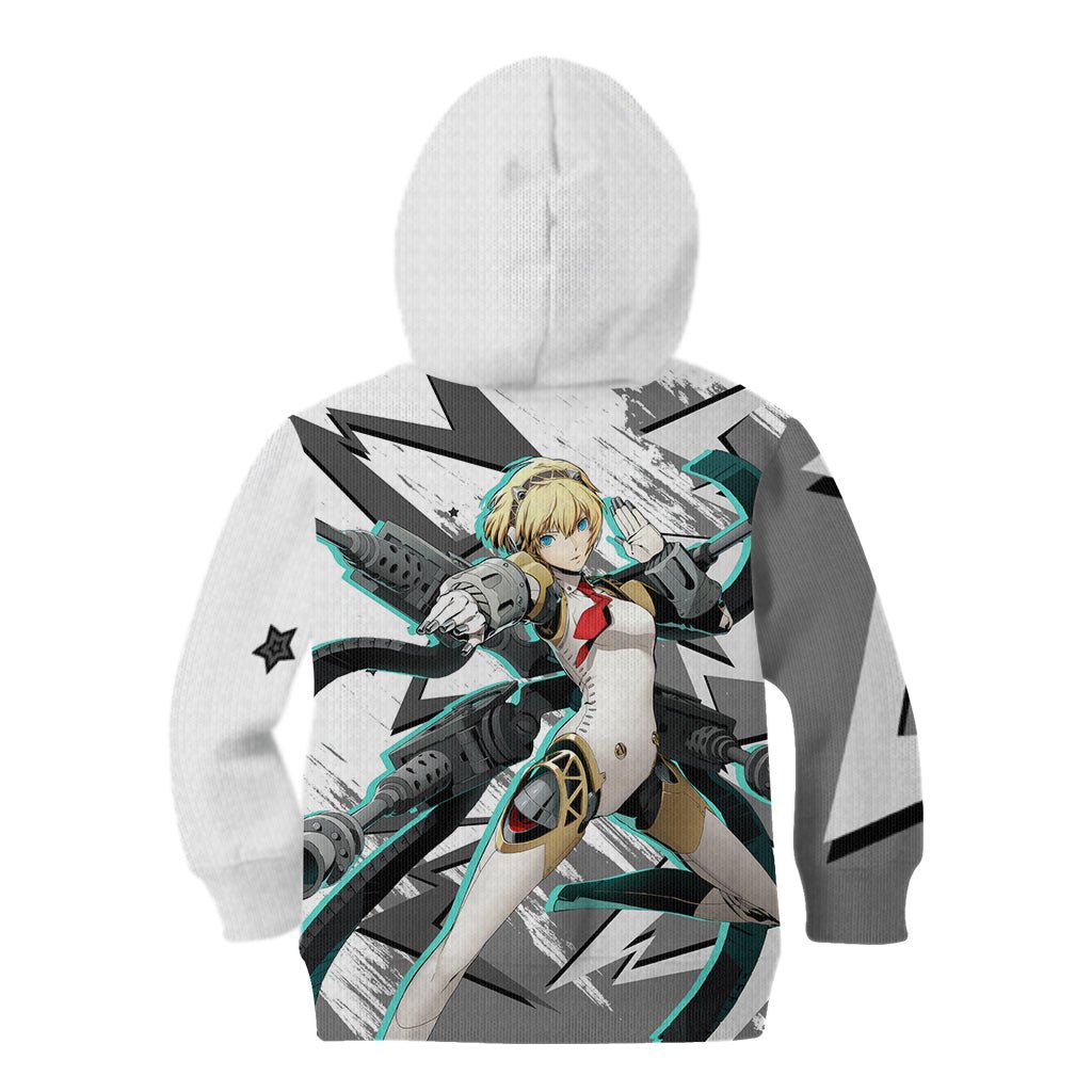 Aigis Persona Kid Hoodie Anime Mix Polygon Cyber Style TS04 - The Mazicc - Hoodie - Toddler 2T - Multicolor