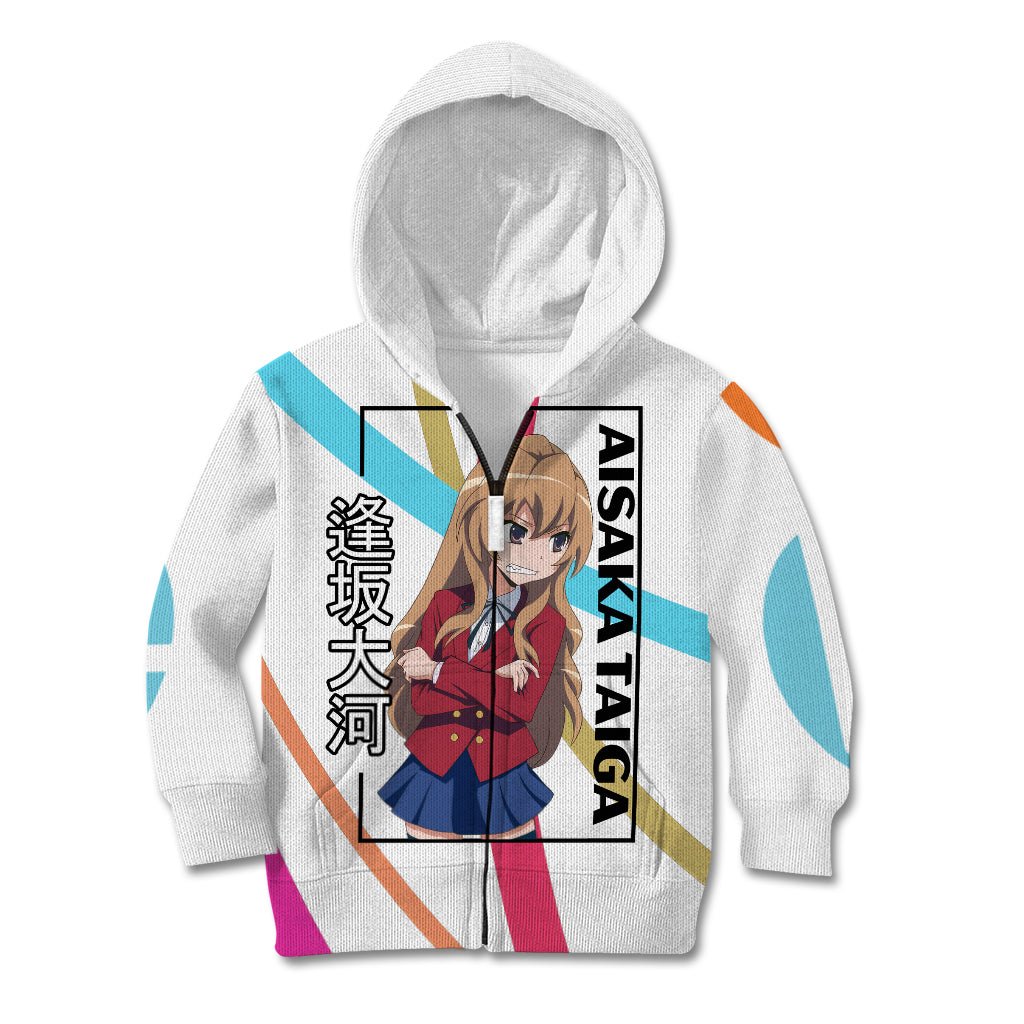 Aisaka Taiga Kid Hoodie Toradora Anime Style TS04 - The Mazicc - Zip Hoodie - Toddler 2T - White