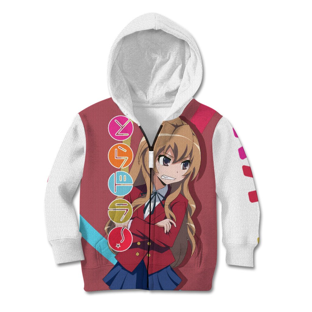 Aisaka Taiga Kid Hoodie Toradora TS04 - The Mazicc - Zip Hoodie - Toddler 2T - Red/White