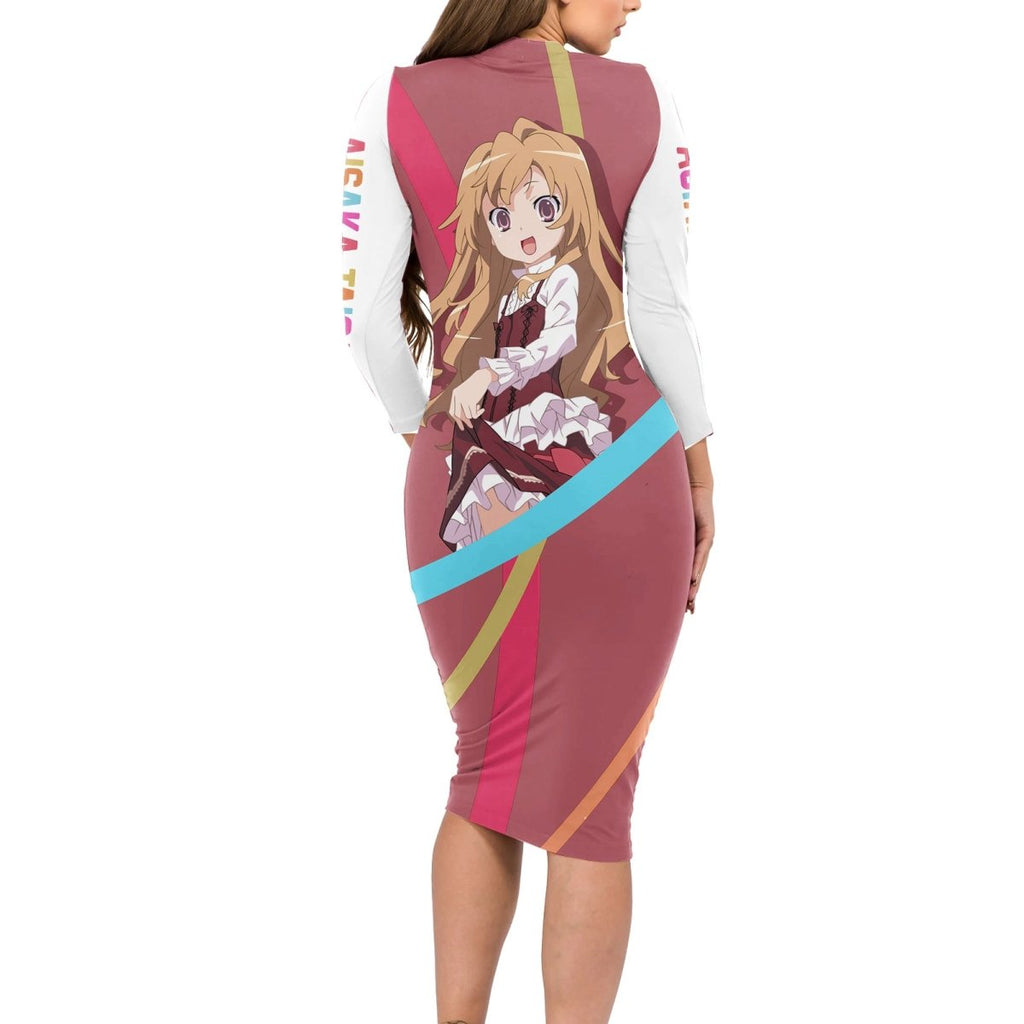 Aisaka Taiga Long Sleeve Bodycon Dress Toradora TS04 - The Mazicc - Long Dress - S - Red/White