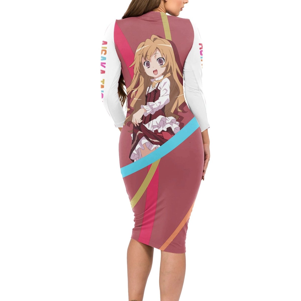 Aisaka Taiga Long Sleeve Bodycon Dress Toradora TS04 - The Mazicc - Long Dress - S - Red/White