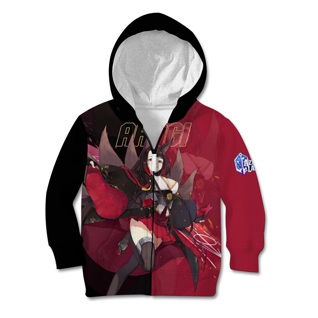 Akagi - Azur Lane Kid Hoodie Anime Game Style TS04 - The Mazicc - Zip Hoodie - Toddler 2T - Black/Red
