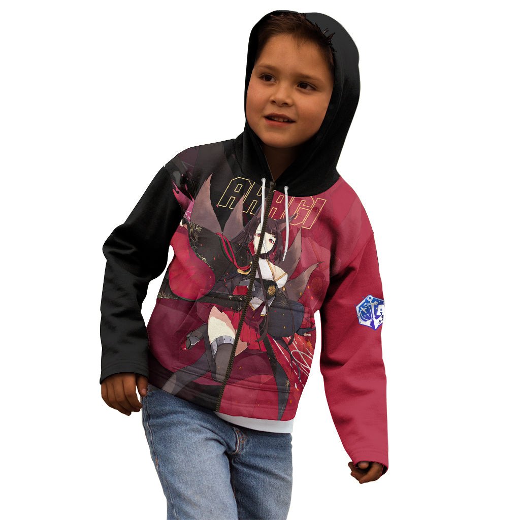 Akagi - Azur Lane Kid Hoodie Anime Game Style TS04 - The Mazicc - Zip Hoodie - Toddler 2T - Black/Red