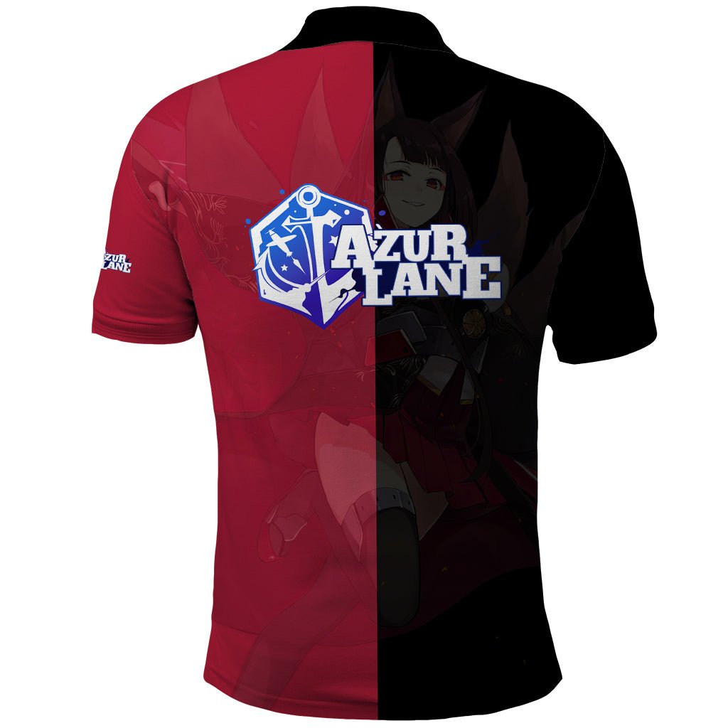 Akagi - Azur Lane Polo Shirt Anime Game Style TS04 - The Mazicc - Adult - S - Black/Red