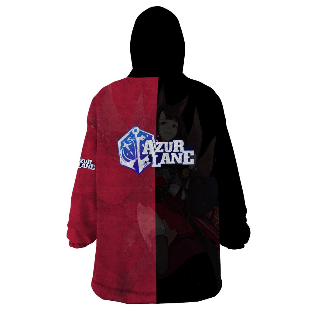 Akagi - Azur Lane Wearable Blanket Hoodie Anime Game Style TS04 - The Mazicc - Adult - One Size - Black/Red