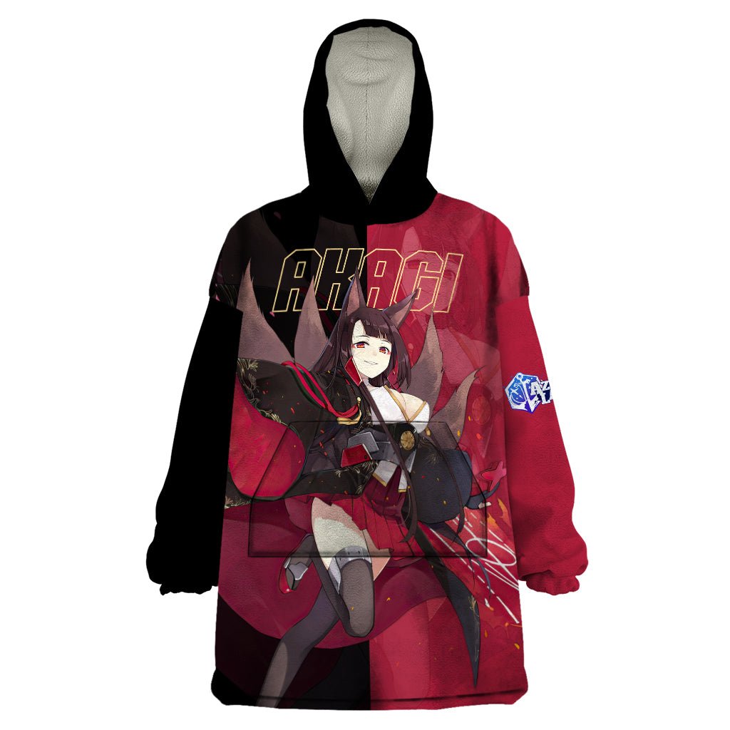 Akagi - Azur Lane Wearable Blanket Hoodie Anime Game Style TS04 - The Mazicc - Adult - One Size - Black/Red