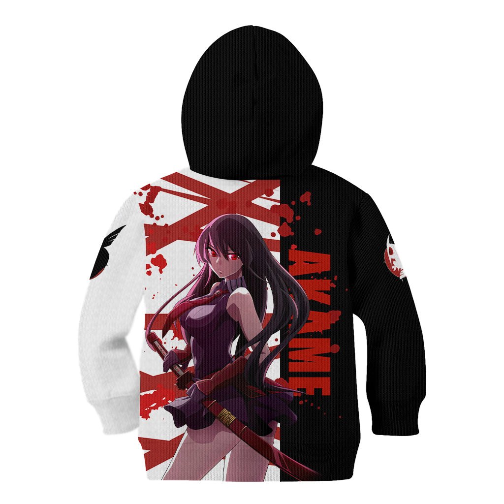Akame - Akame ga Kill Kid Hoodie Anime Mix Grunge Blood Style TS04 - The Mazicc - Hoodie - Toddler 2T - Black/White