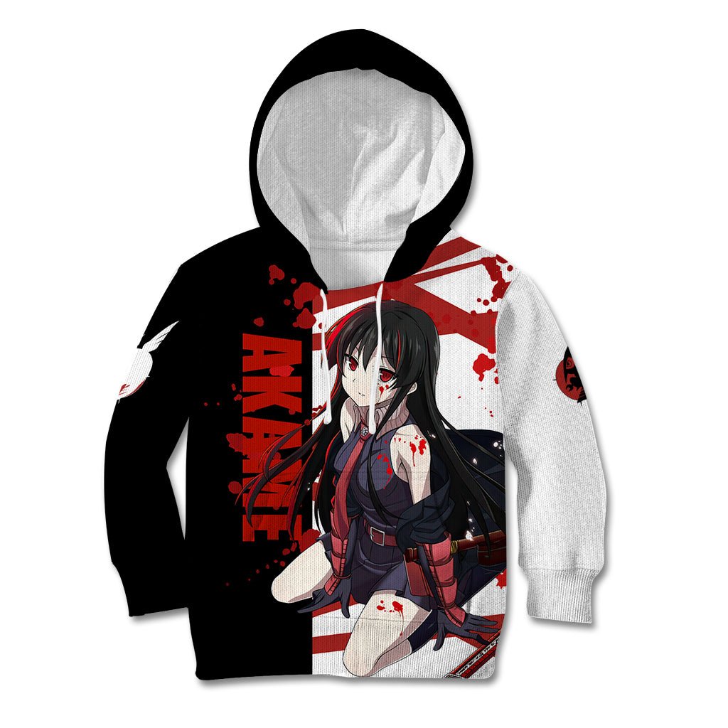 Akame - Akame ga Kill Kid Hoodie Anime Mix Grunge Blood Style TS04 - The Mazicc - Hoodie - Toddler 2T - Black/White