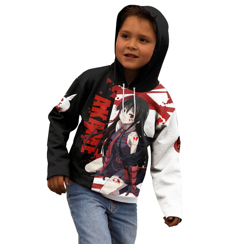 Akame - Akame ga Kill Kid Hoodie Anime Mix Grunge Blood Style TS04 - The Mazicc - Zip Hoodie - Toddler 2T - Black/White