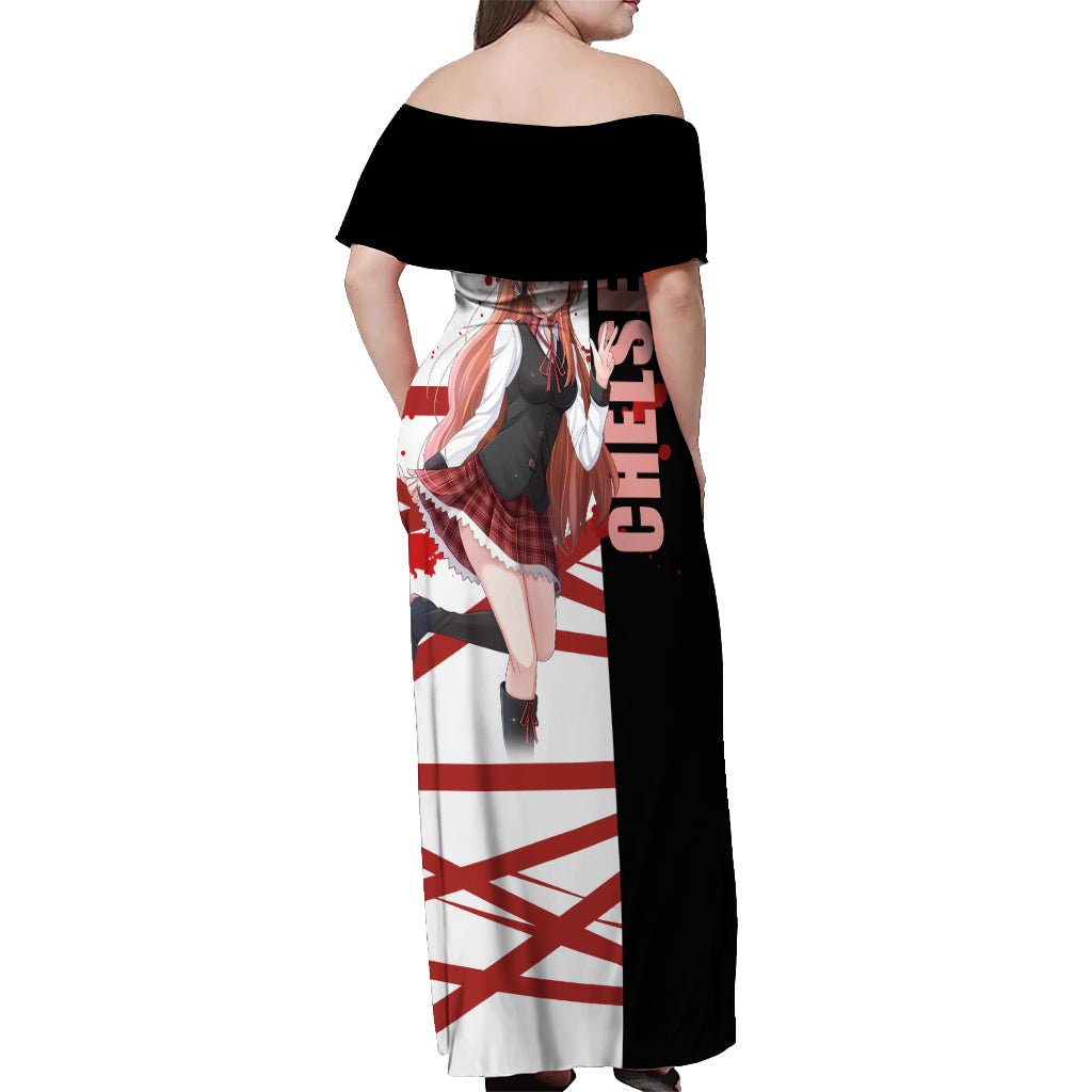 Akame Chelsea Anime Off Shoulder Maxi Dress Akame ga Kill TS04 - The Mazicc - Women - S - Black/White