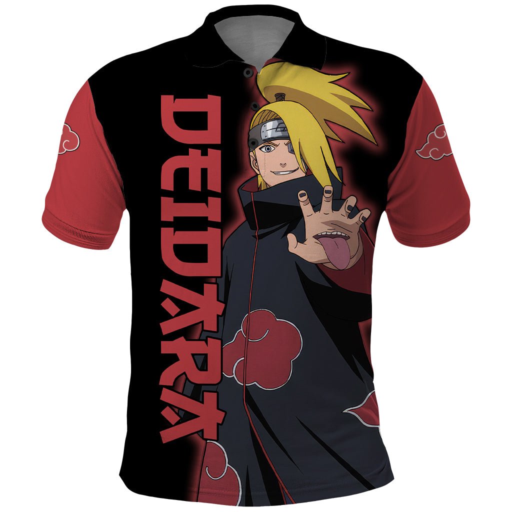 Akatsuki Deidara Polo Shirt Naruto TS04 - The Mazicc - Adult - S - Black/Red