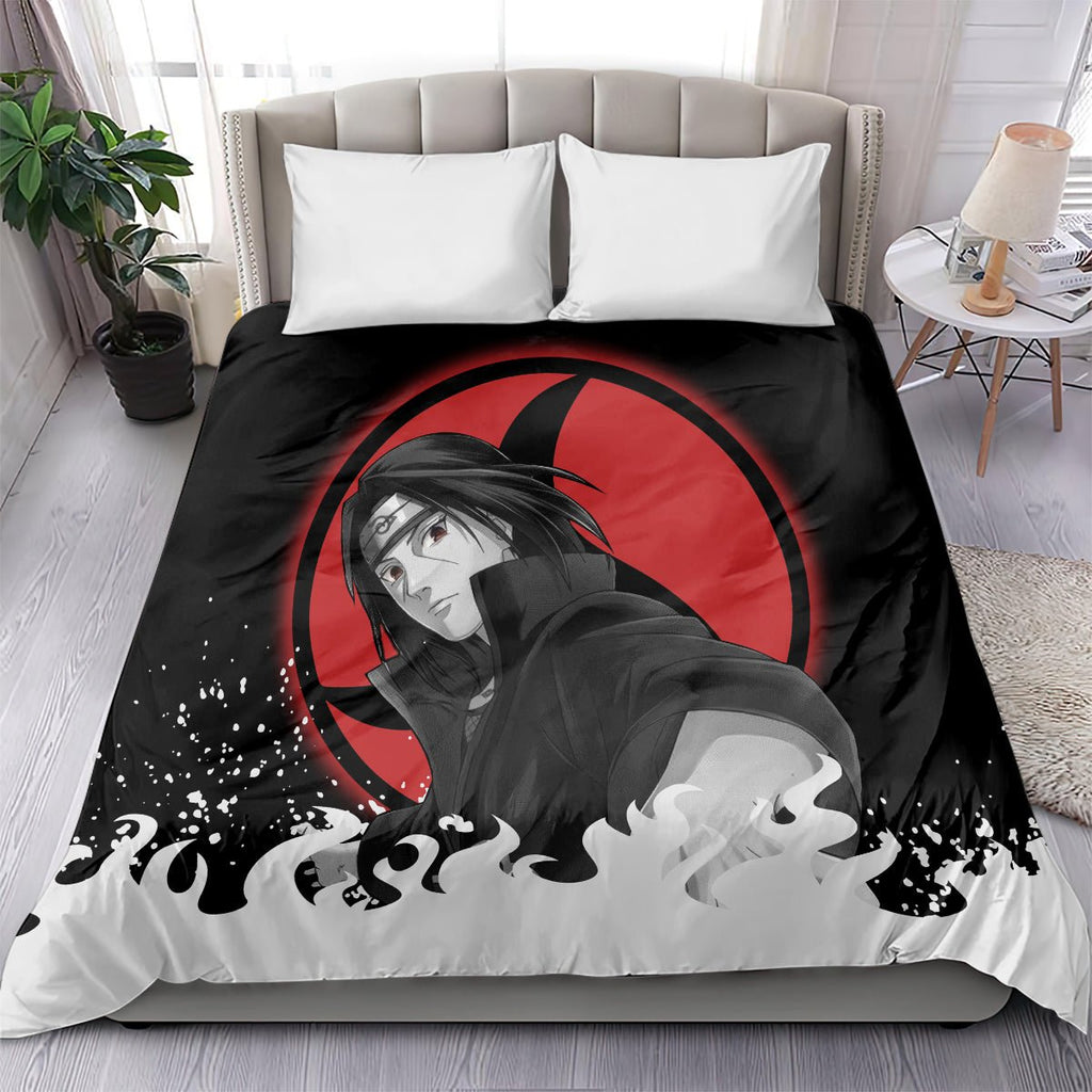 Akatsuki Itachi Uchiha Akatsuki Itachi Uchiha Bedding Set TS04 - The Mazicc - US Twin - 172cm x 218cm - Black