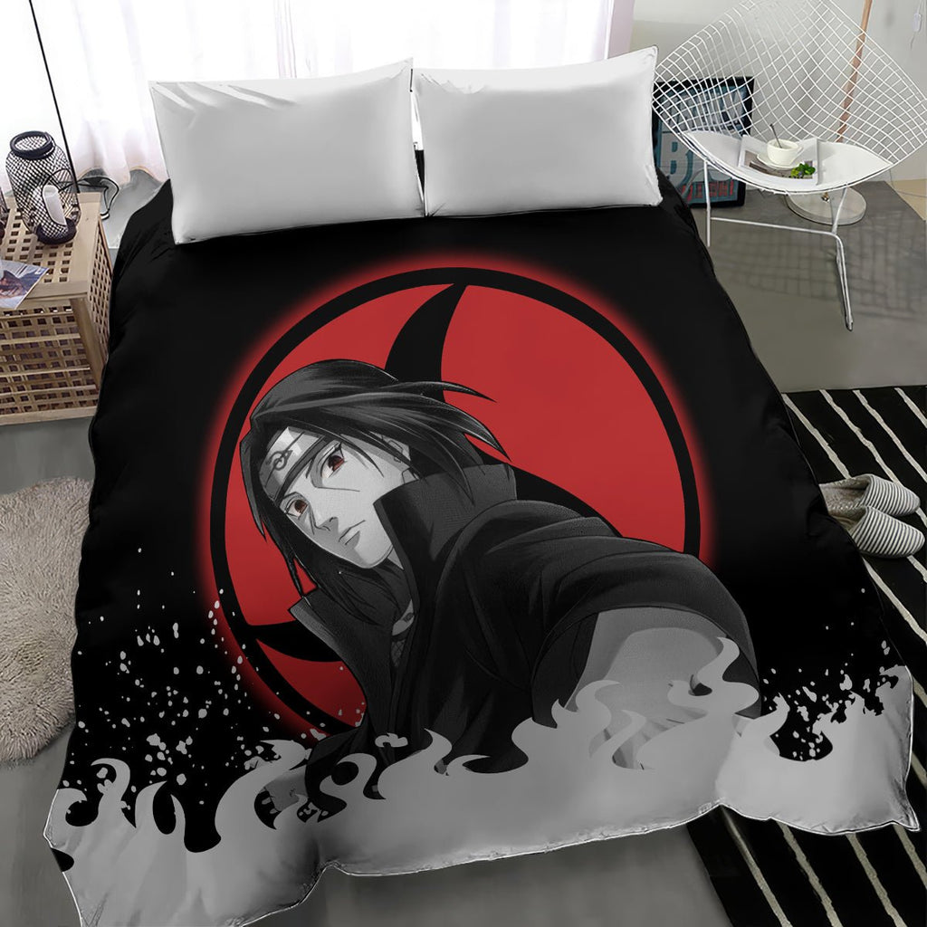 Akatsuki Itachi Uchiha Akatsuki Itachi Uchiha Bedding Set TS04 - The Mazicc - US Twin - 172cm x 218cm - Black