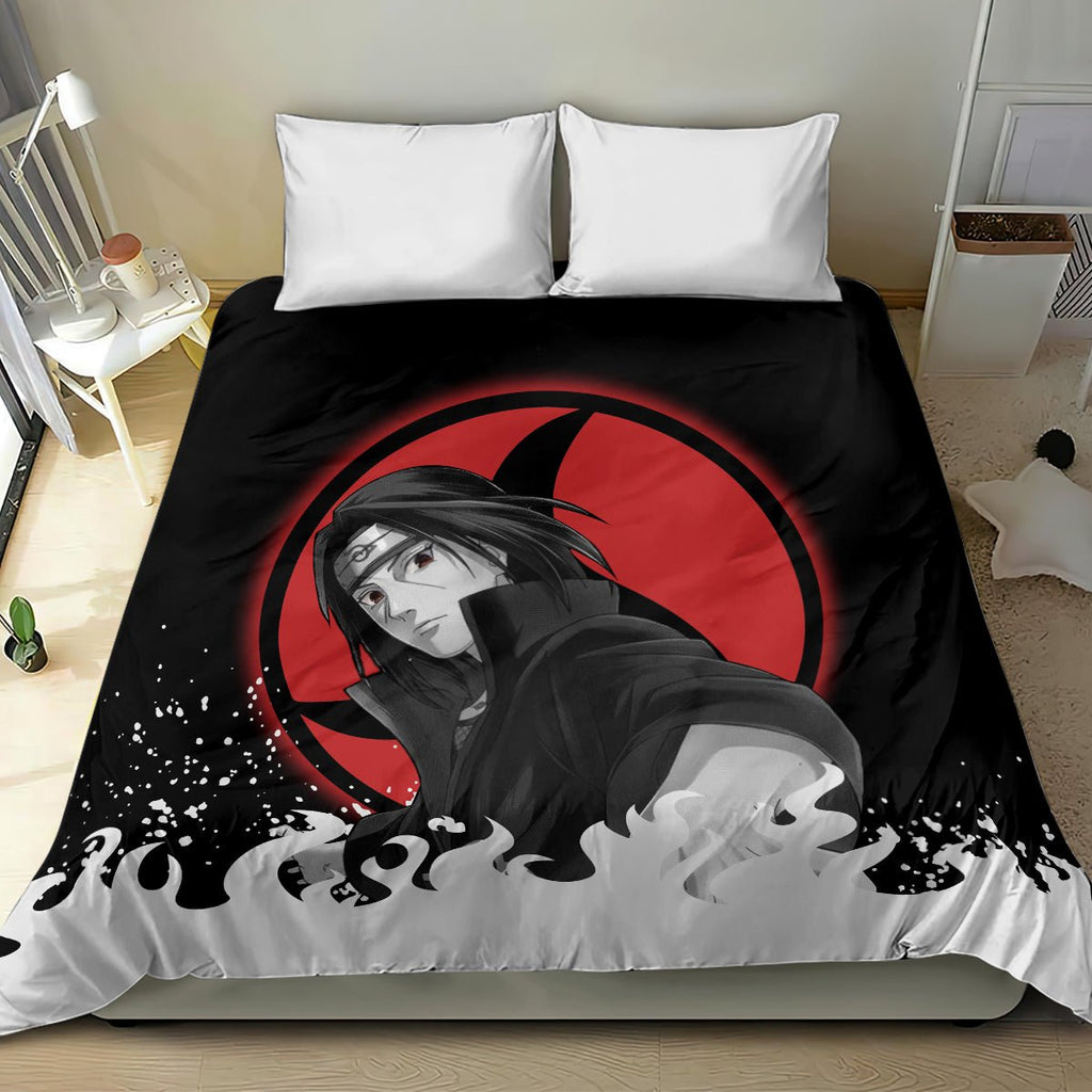 Akatsuki Itachi Uchiha Akatsuki Itachi Uchiha Bedding Set TS04 - The Mazicc - US Twin - 172cm x 218cm - Black