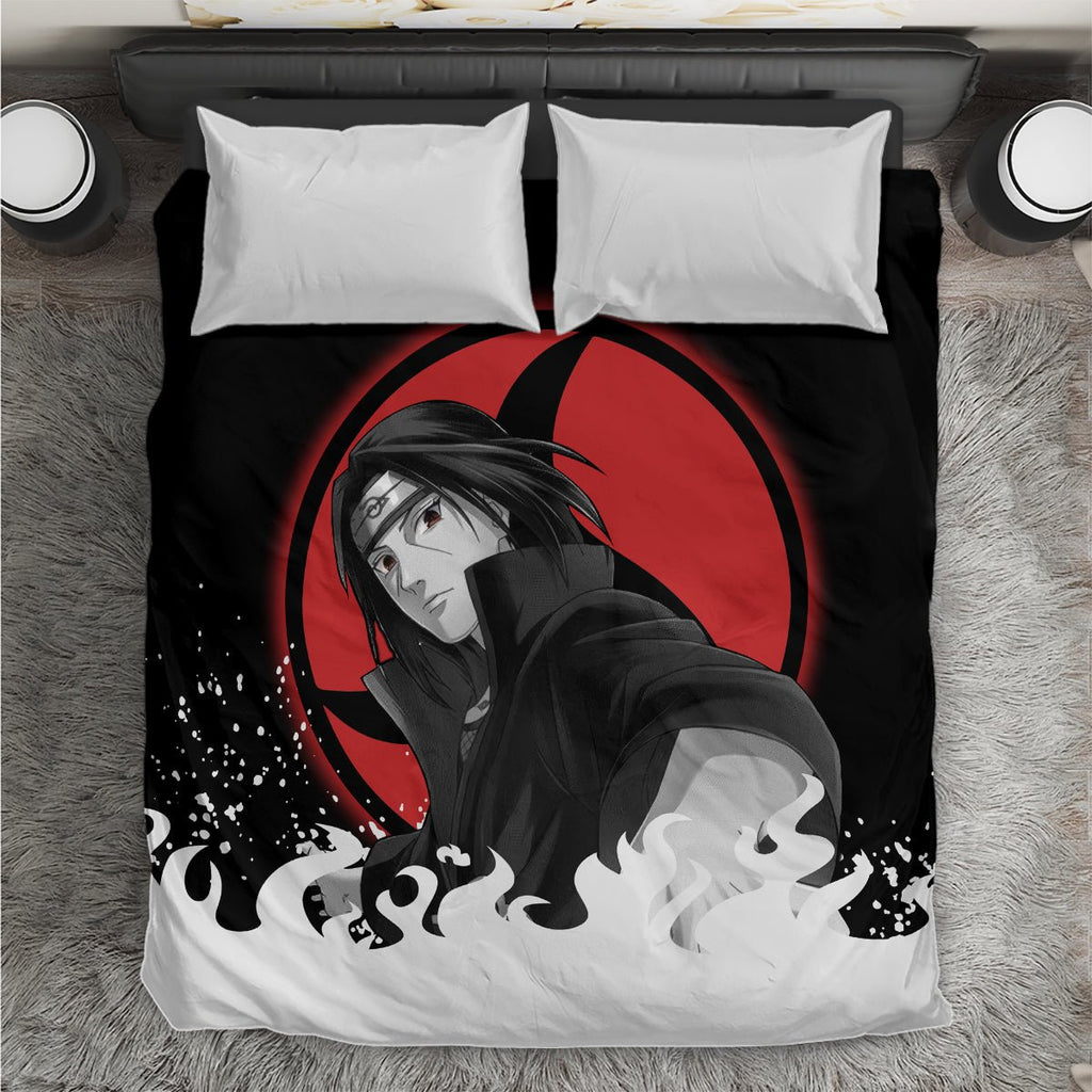 Akatsuki Itachi Uchiha Akatsuki Itachi Uchiha Bedding Set TS04 - The Mazicc - US Twin - 172cm x 218cm - Black