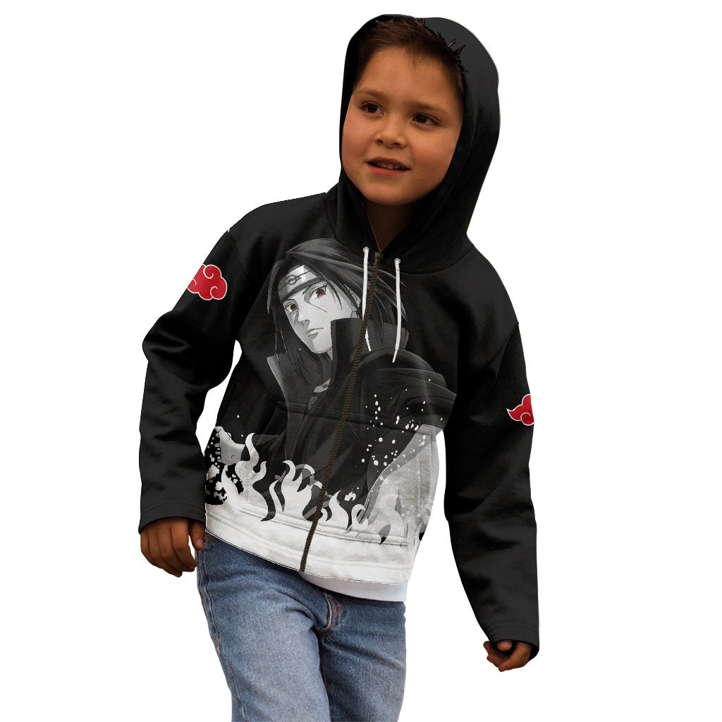 Akatsuki Itachi Uchiha Akatsuki Itachi Uchiha Kid Hoodie TS04 - The Mazicc - Zip Hoodie - Toddler 2T - Black