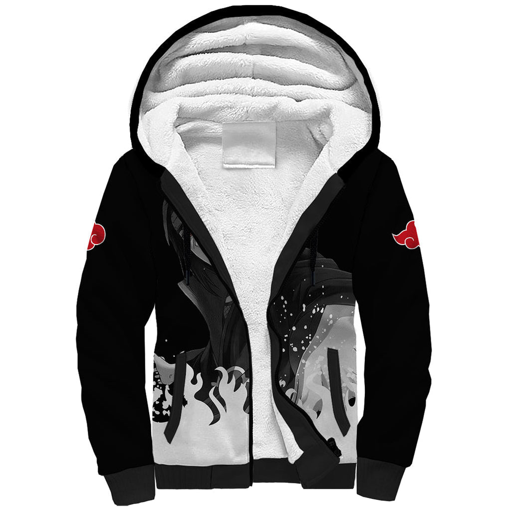 Akatsuki Itachi Uchiha Akatsuki Itachi Uchiha Sherpa Hoodie TS04 - The Mazicc - Unisex - S - Black