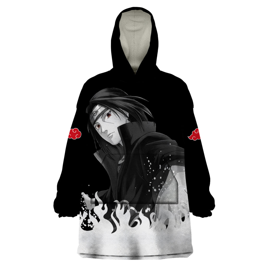 Akatsuki Itachi Uchiha Akatsuki Itachi Uchiha Wearable Blanket Hoodie TS04 - The Mazicc - Adult - One Size - Black