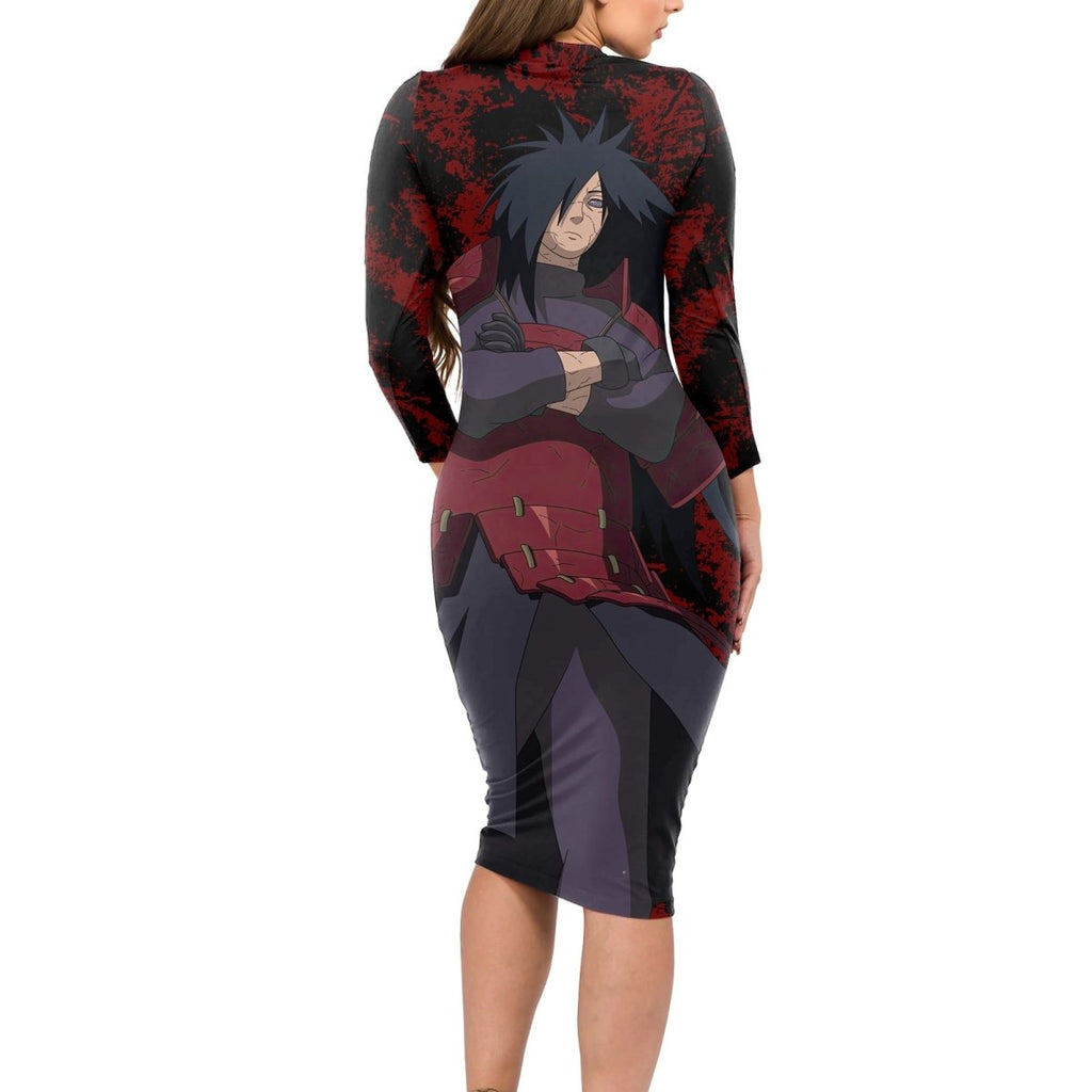 Akatsuki Madara Uchiha Long Sleeve Bodycon Dress TS04 - The Mazicc - Long Dress - S - Multicolor