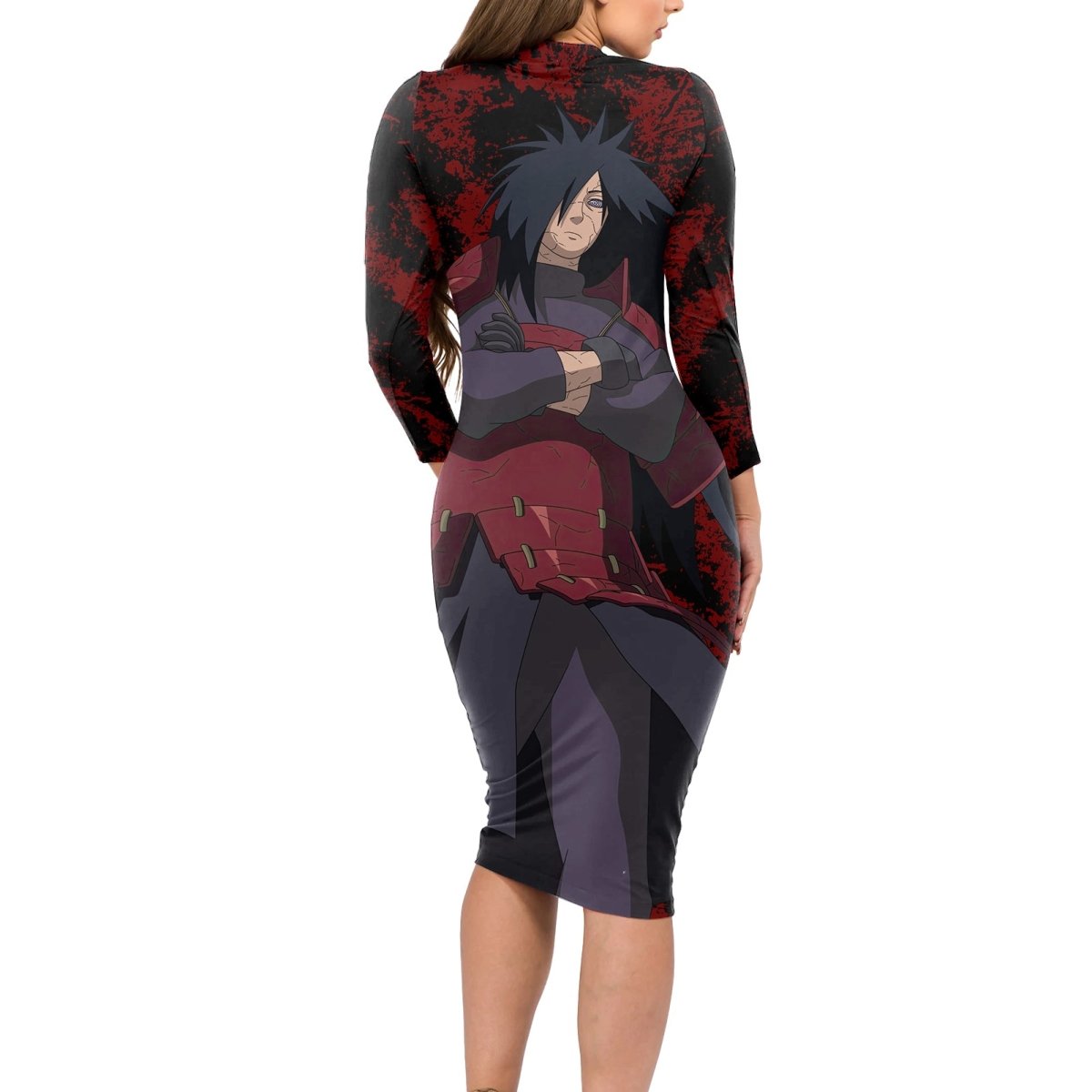 Akatsuki Madara Uchiha Long Sleeve Bodycon Dress TS04 - The Mazicc - Long Dress - S - Multicolor