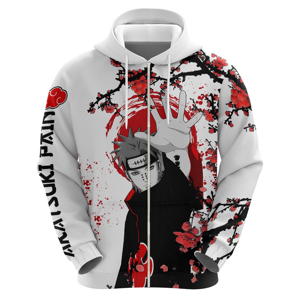 Akatsuki Pain - Anime Japan Styles Hoodie TS04 - The Mazicc - Zip Hoodie - S - White