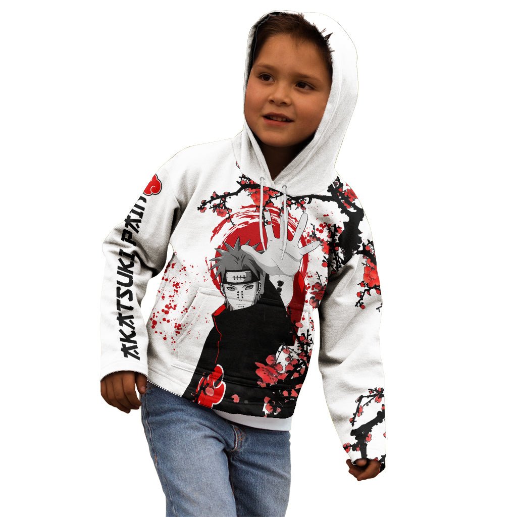 Akatsuki Pain - Anime Japan Styles Kid Hoodie TS04 - The Mazicc - Zip Hoodie - Toddler 2T - White