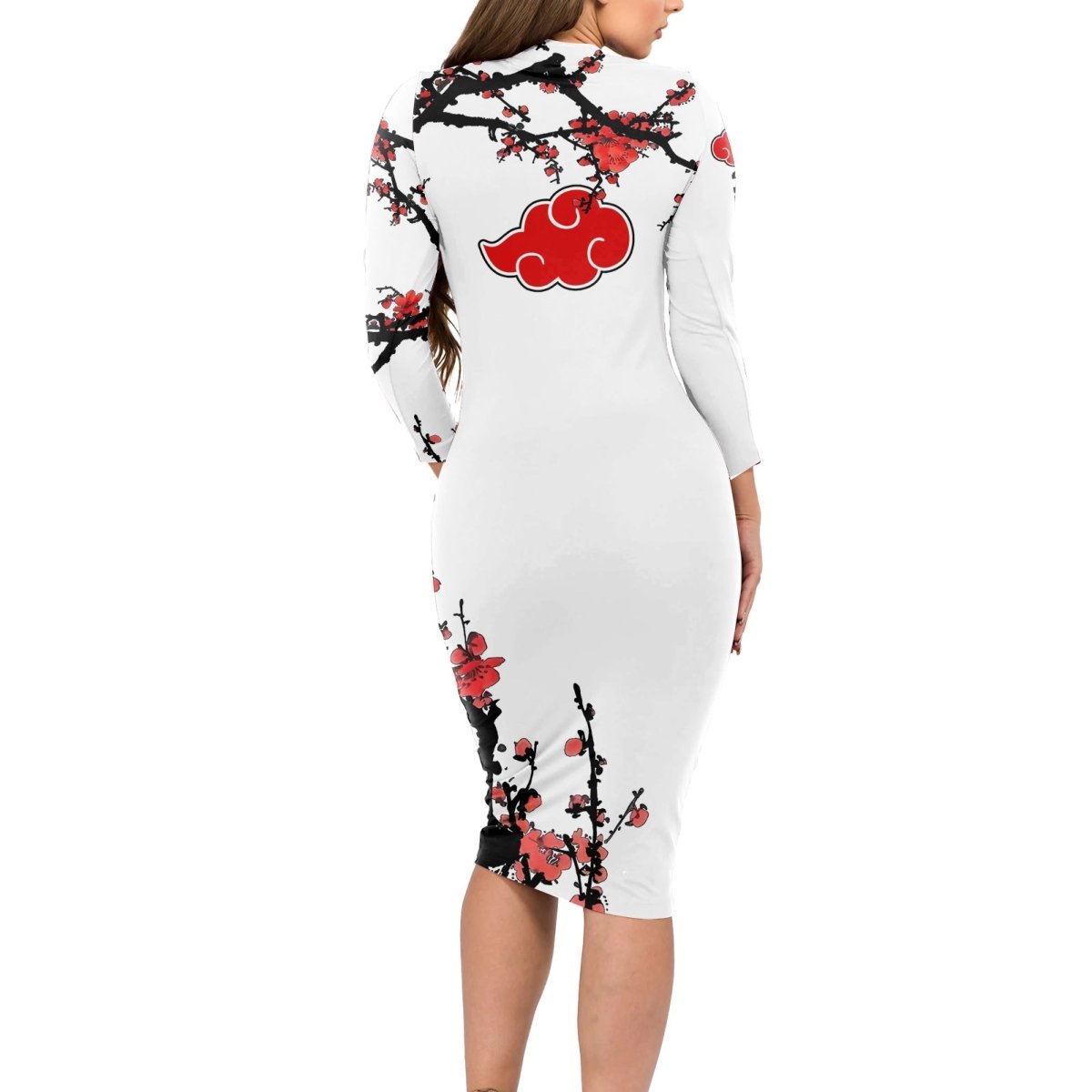 Akatsuki Pain - Anime Japan Styles Long Sleeve Bodycon Dress TS04 - The Mazicc - Long Dress - S - White