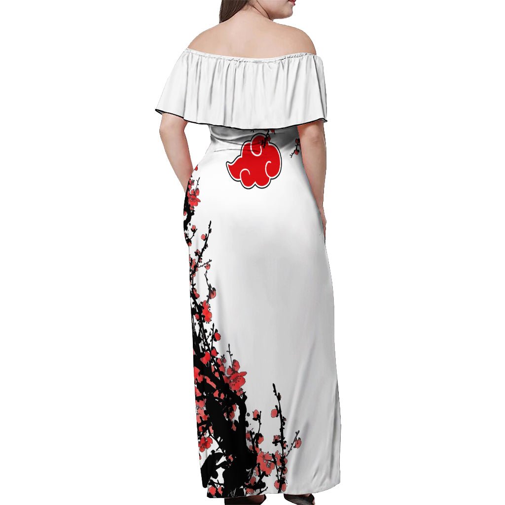 Akatsuki Pain - Anime Japan Styles Off Shoulder Maxi Dress TS04 - The Mazicc - Women - S - White