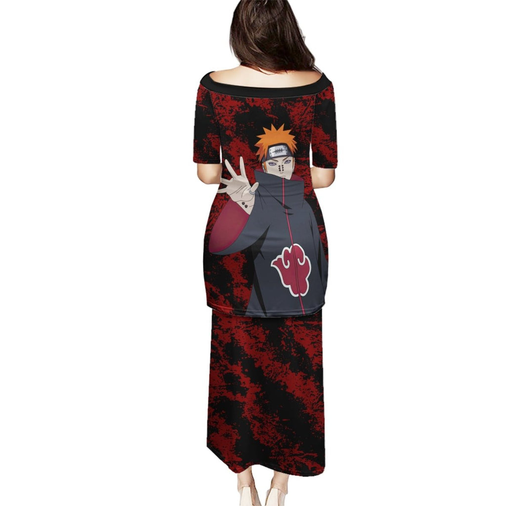 Akatsuki Pain - Anime Tie - Dye Style Puletasi TS04 - The Mazicc - Long Dress - S - Multicolor
