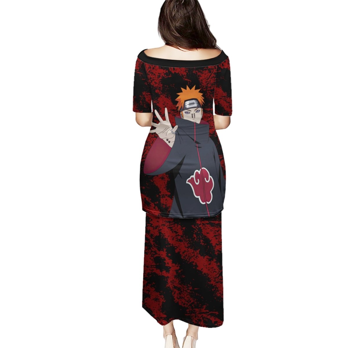 Akatsuki Pain - Anime Tie - Dye Style Puletasi TS04 - The Mazicc - Long Dress - S - Multicolor