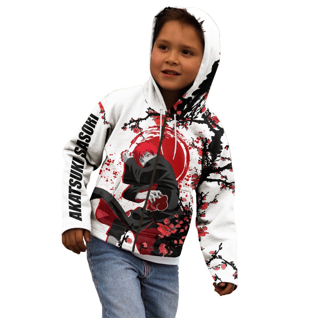 Akatsuki Sasori - Japan Style Anime Kid Hoodie TS04 - The Mazicc - Zip Hoodie - Toddler 2T - White