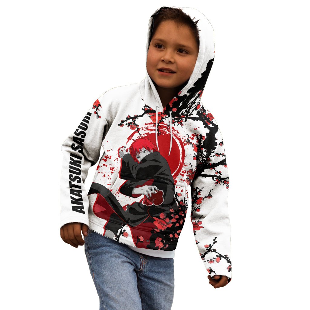 Akatsuki Sasori - Japan Style Anime Kid Hoodie TS04 - The Mazicc - Zip Hoodie - Toddler 2T - White