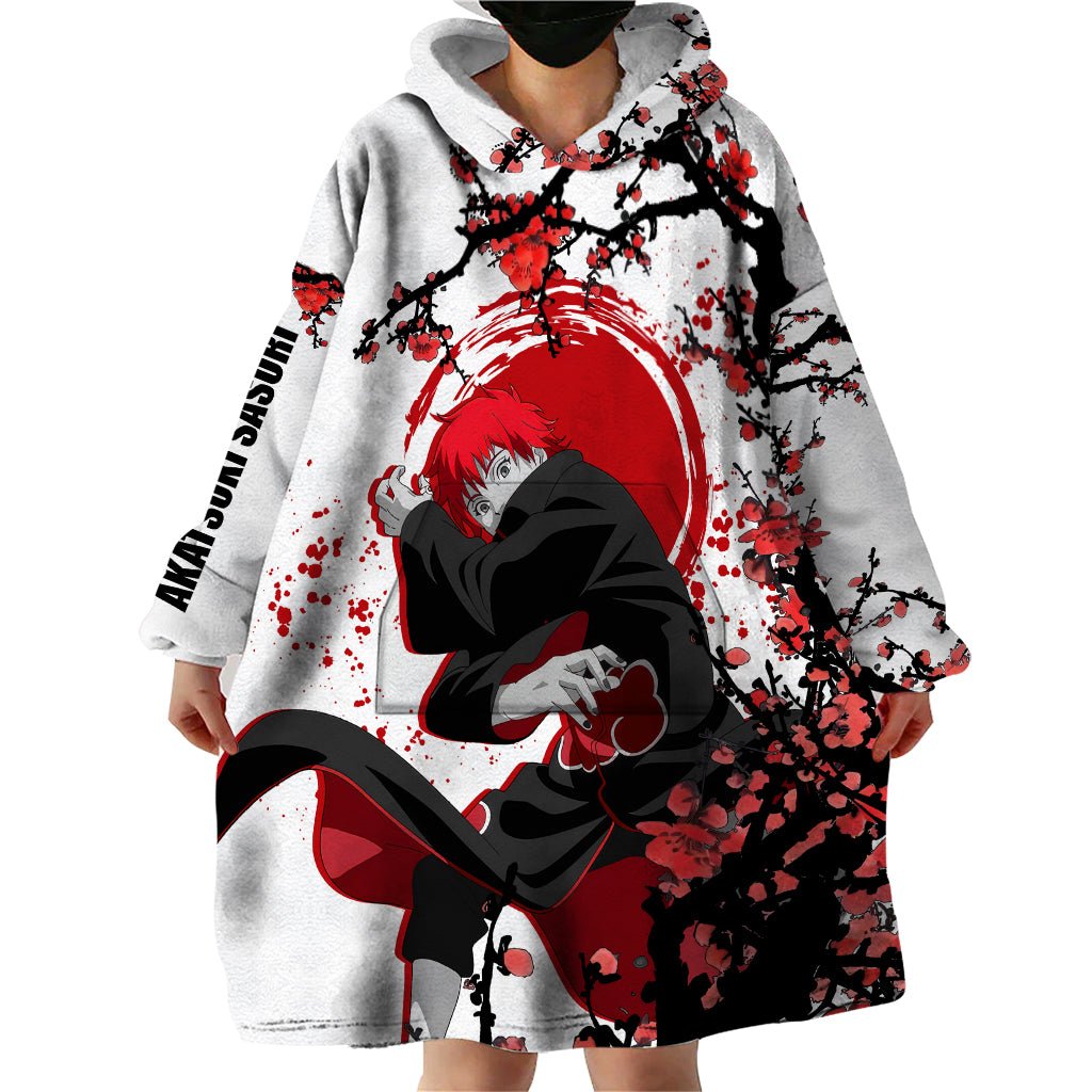 Akatsuki Sasori - Japan Style Anime Wearable Blanket Hoodie TS04 - The Mazicc - Adult - One Size - White