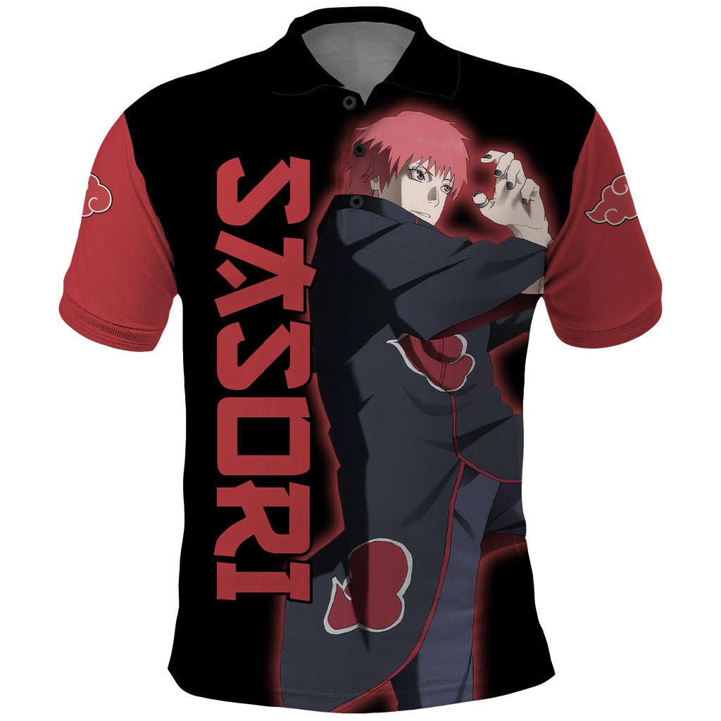Akatsuki Sasori Polo Shirt Naruto TS04 - The Mazicc - Adult - S - Black/Red