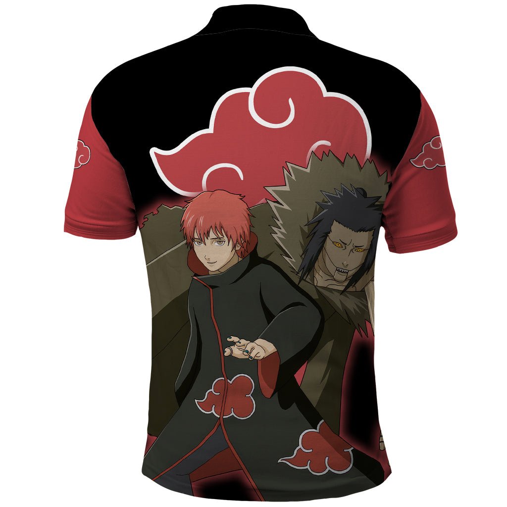 Akatsuki Sasori Polo Shirt Naruto TS04 - The Mazicc - Adult - S - Black/Red