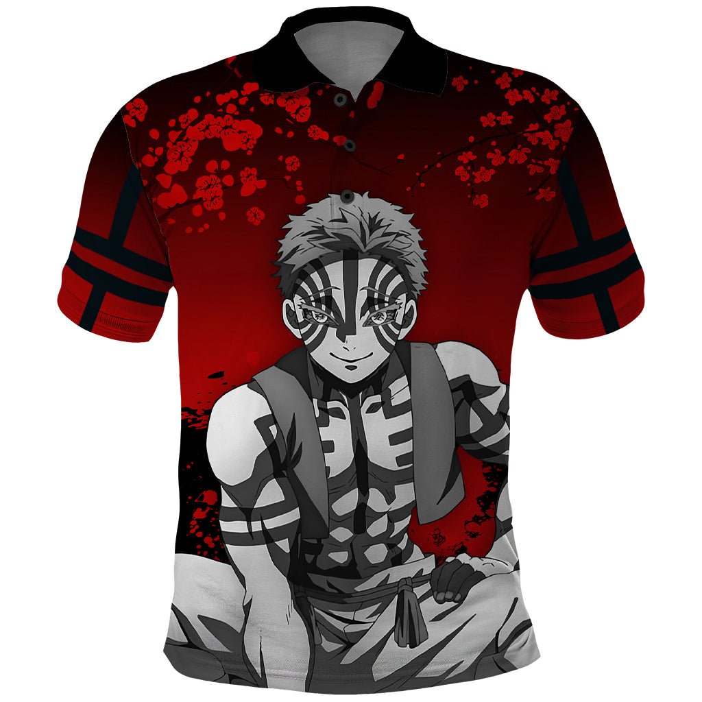Akaza Demon Slayer Polo Shirt Japan Art TS04 - The Mazicc - Adult - S - Red