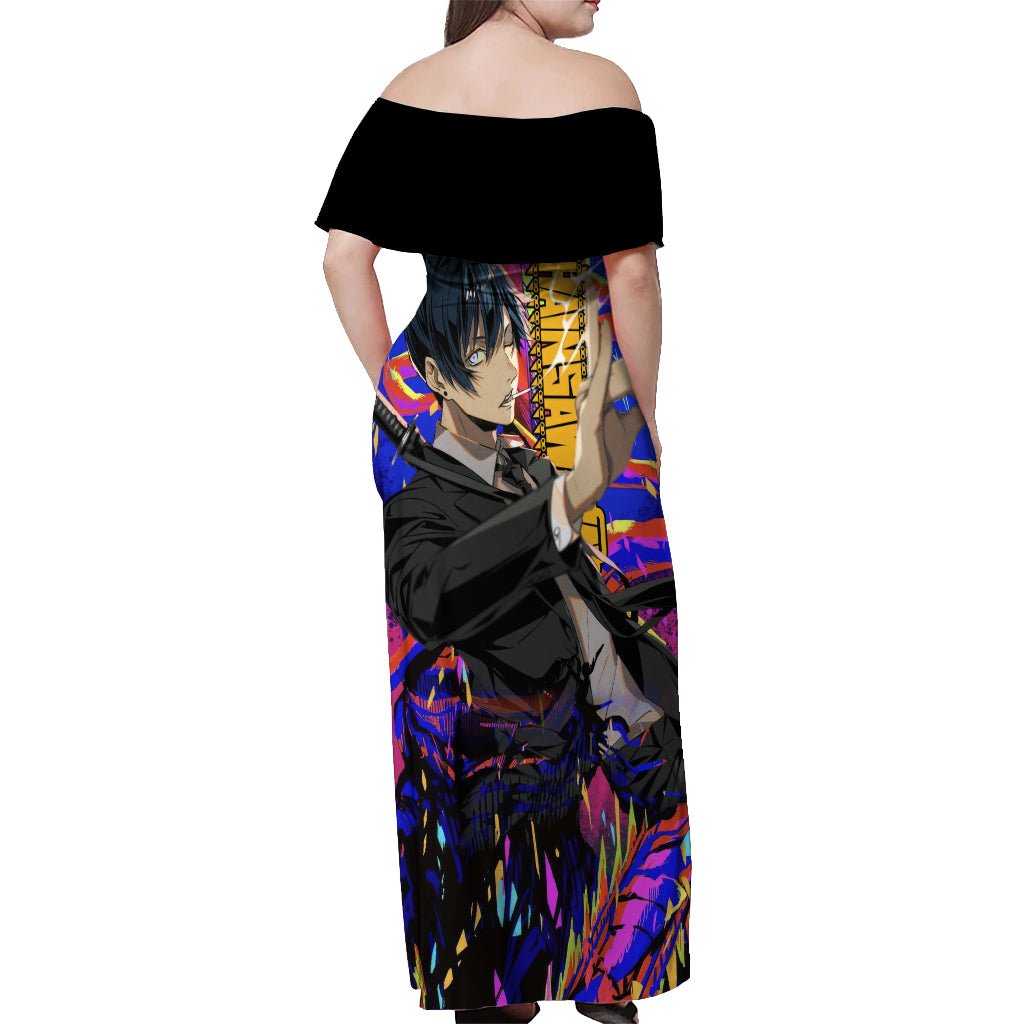 Aki Hayakawa Off Shoulder Maxi Dress Chainsaw Man TS04 - The Mazicc - Women - S - Black