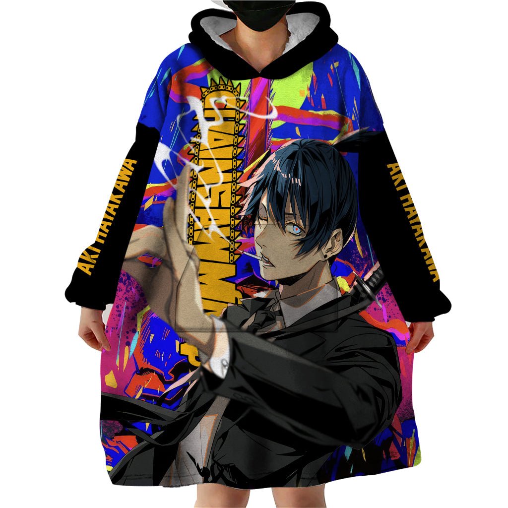 Aki Hayakawa Wearable Blanket Hoodie Chainsaw Man TS04 - The Mazicc - Adult - One Size - Black