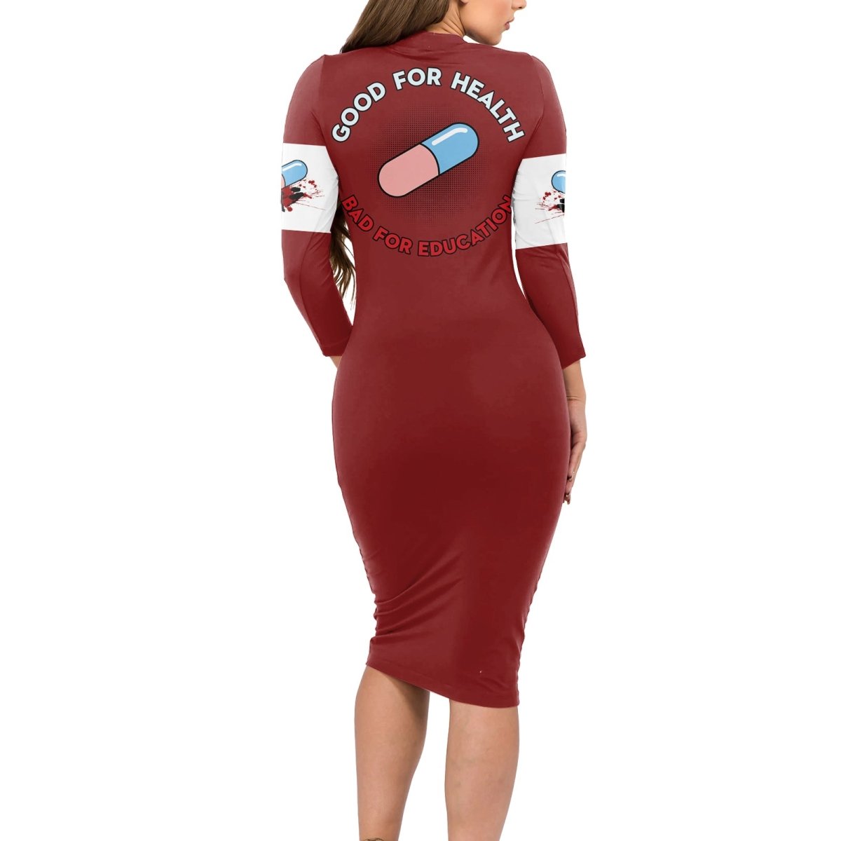 Akira Shotaro Kaneda Long Sleeve Bodycon Dress TS04 - The Mazicc - Long Dress - S - Multicolor