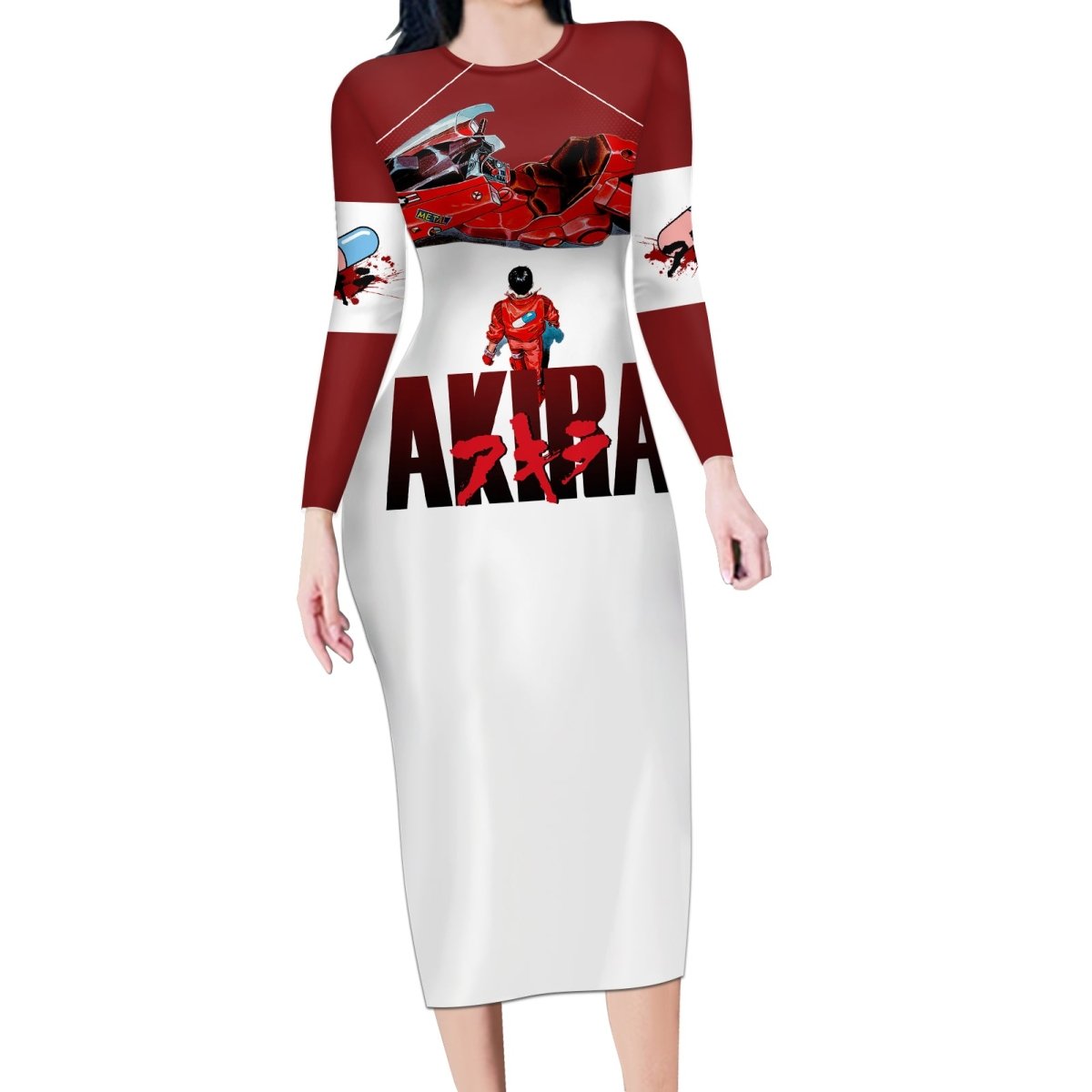 Akira Shotaro Kaneda Long Sleeve Bodycon Dress TS04 - The Mazicc - Long Dress - S - Multicolor