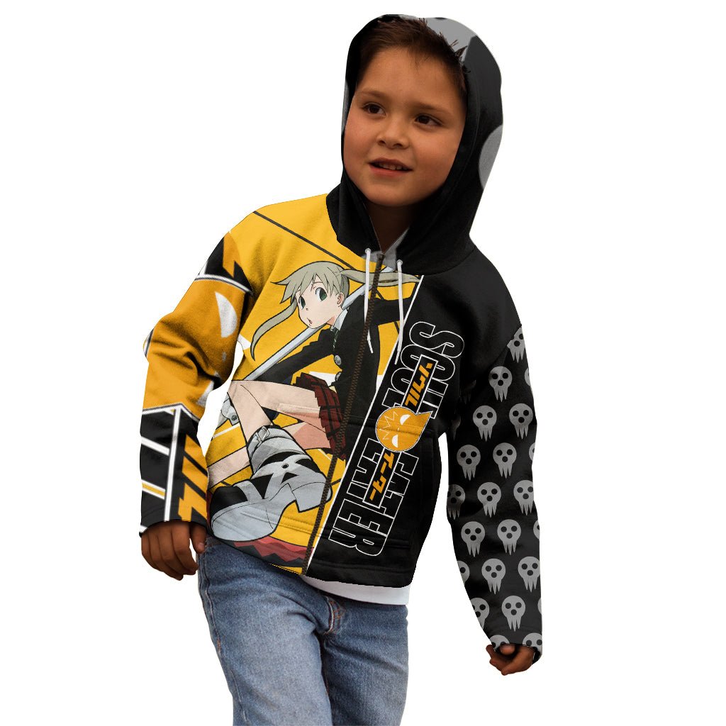Albarn Maka Soul Eater Kid Hoodie Anime Art Mix With Skull Pattern Style TS04 - The Mazicc - Zip Hoodie - Toddler 2T - Black/Yellow