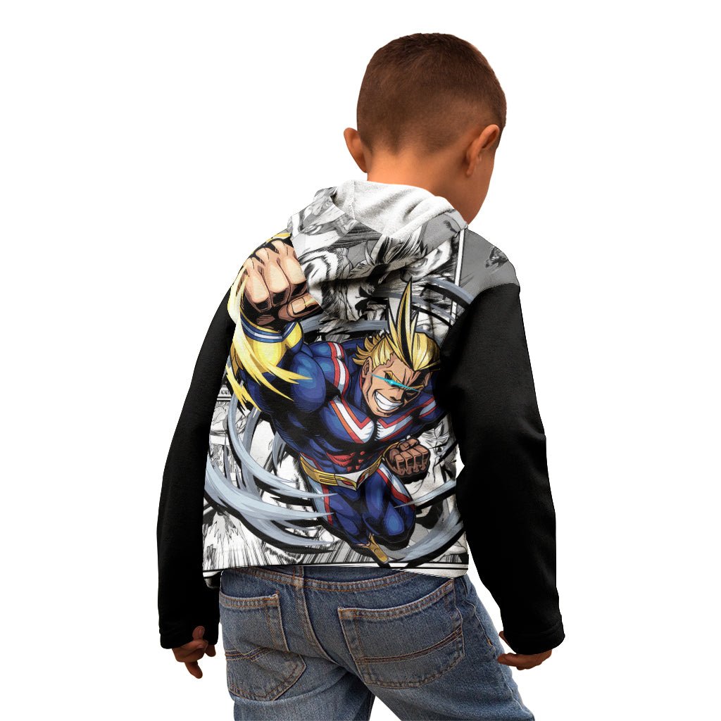 All Might Kid Hoodie Manga Style TS04 - The Mazicc - Zip Hoodie - Toddler 2T - Multicolor
