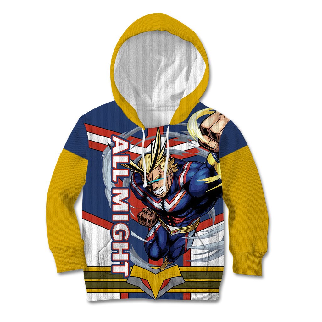 All Might Kid Hoodie My Hero Academia TS04 - The Mazicc - Hoodie - Toddler 2T - Multicolor