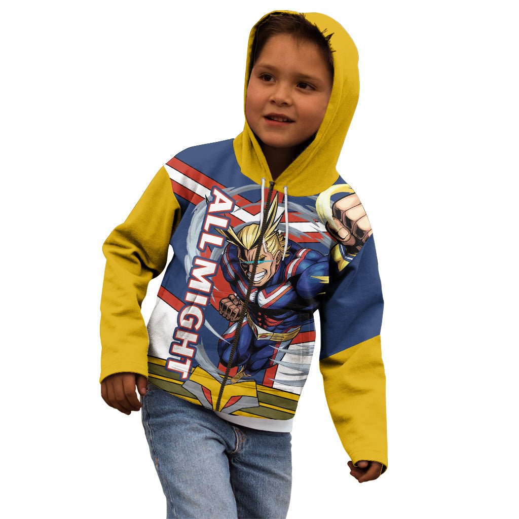 All Might Kid Hoodie My Hero Academia TS04 - The Mazicc - Zip Hoodie - Toddler 2T - Multicolor